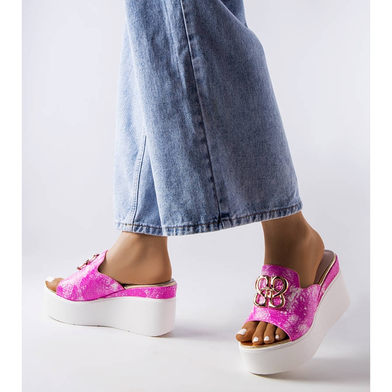 Sandália de cunha rosa Havanna 1