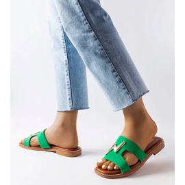 Escorregas planas verdes de Leyra 2