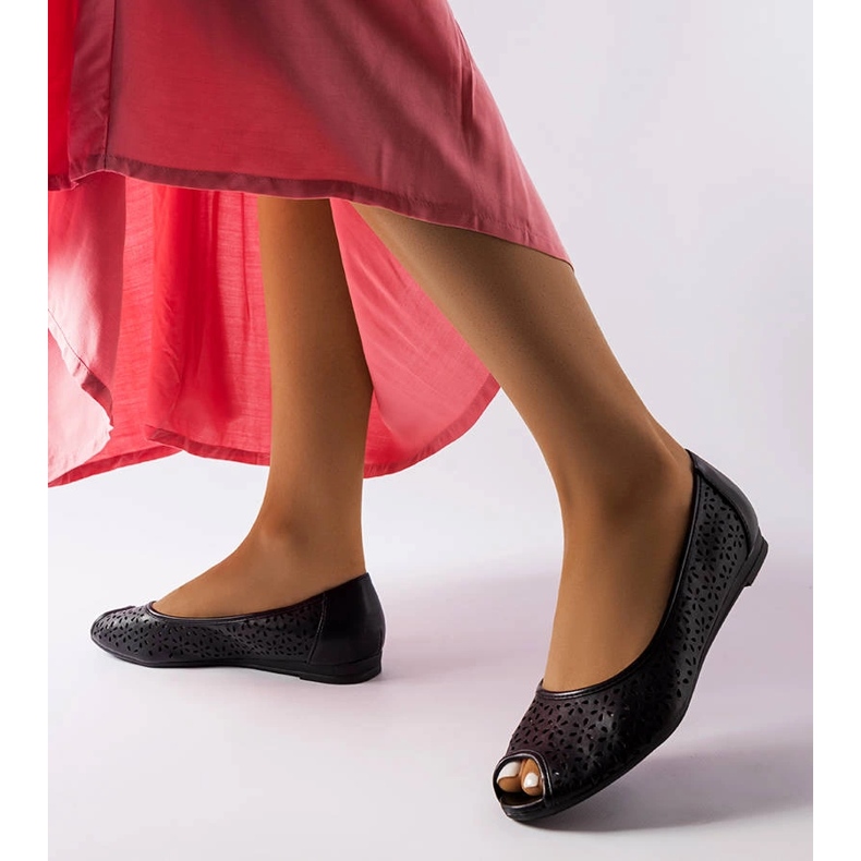 Bailarinas pretas vazadas de Lafond preto 1