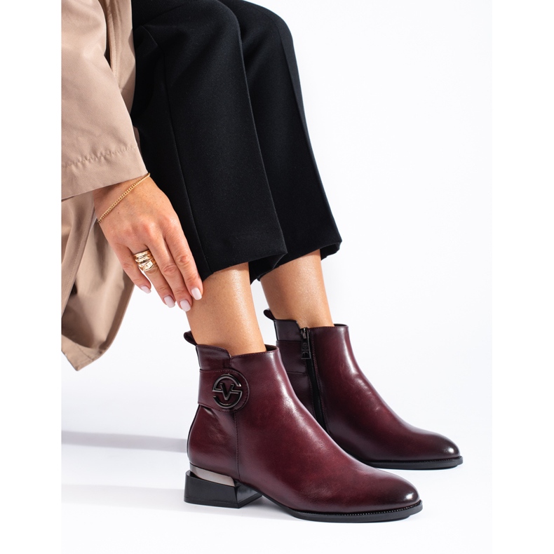 Botins bordô de mulher Vinceza vermelho 1
