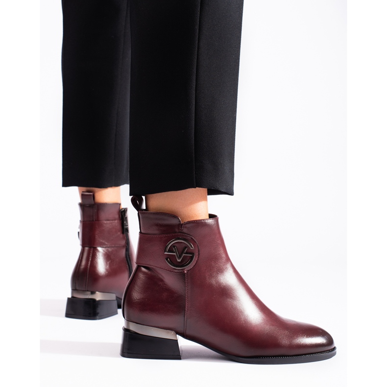 Botins bordô de mulher Vinceza vermelho 2
