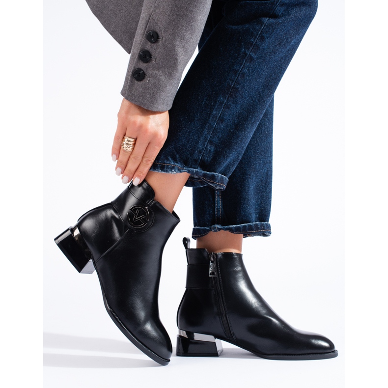 Botas rasas elegantes pretas da Vinceza preto 2
