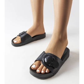 Chinelos pretos com fivela Généreux 1