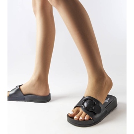 Chinelos pretos com fivela Généreux 2