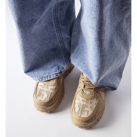 Tênis chunky bege escuro 1