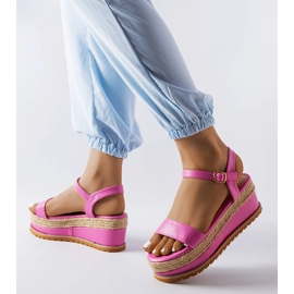 Sandália de salto rosa da Access 1