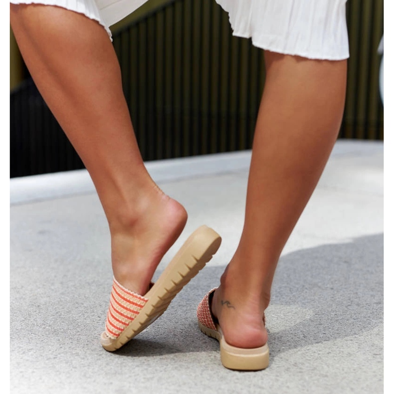 Chinelos Capovalle tecido laranja 1