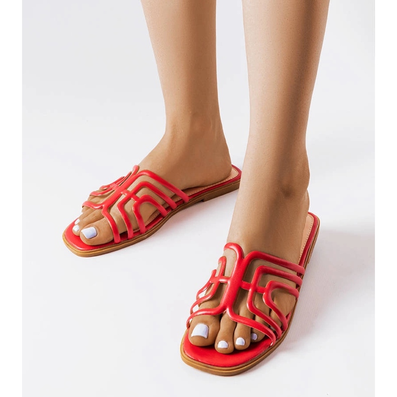 Chinelos Gandy de mulher vermelhos 1