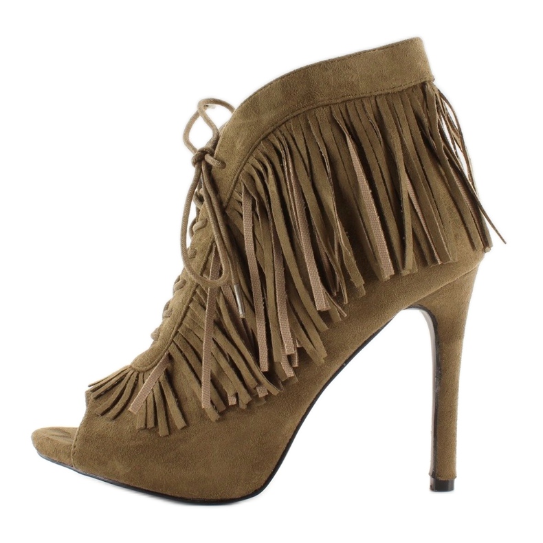 Botas abertas com atacadores, estilo boho 11015 Verde 2