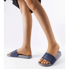 Chinelos de borracha cinza Azelio azul 1