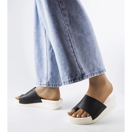 Sandália plataforma preta Monferrato. preto 2