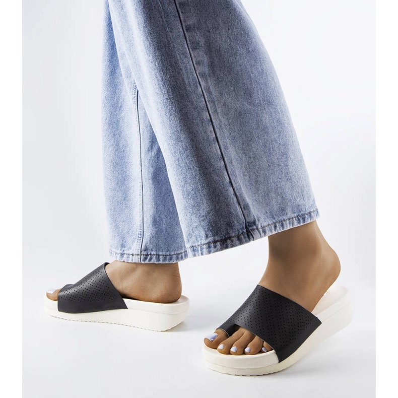 Sandália plataforma preta Monferrato. preto 2