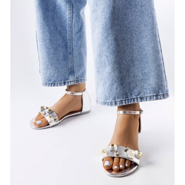 Sandálias decorativas prateadas Riverdale prata 1