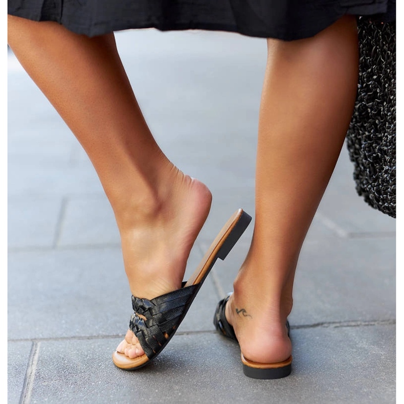 Inna Slides de tecido preto de Arcangela 1