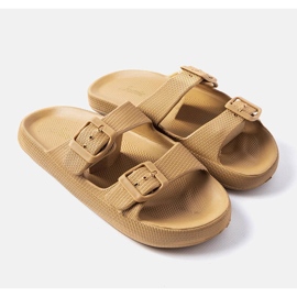 Sliders de borracha marrom com fivelas de Padova castanho 1