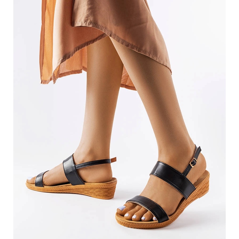 Sandália de cunha preta, Grottazzolina. preto 1