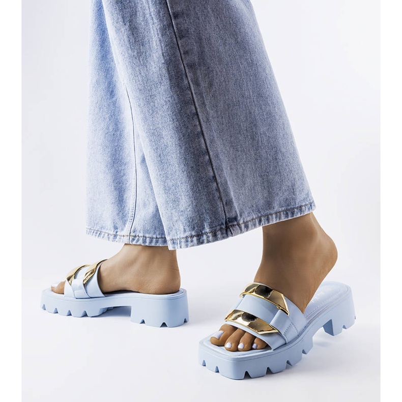 Calças deslizantes azuis com sola volumosa da Provinc azul 2