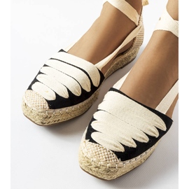 Espadrille preto Trecastagni com cadarço 1