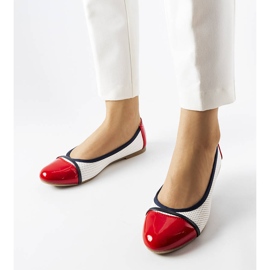 Bailarinas vermelhas e brancas de Colombo branco 1