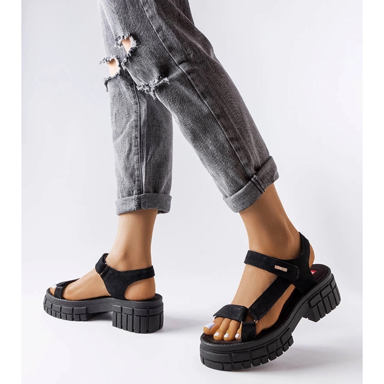 Sandália preta no poste Big Star LL276035 preto 1