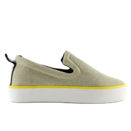 Slip-on iridescente com tira de calcanhar W-3004 Gold dourado 1