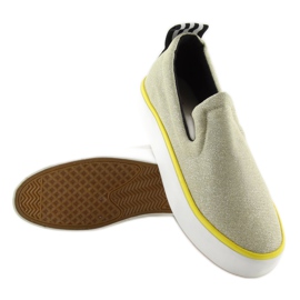 Slip-on iridescente com tira de calcanhar W-3004 Gold dourado 2