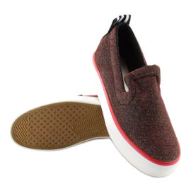 Slip-on iridescente com tira no calcanhar W-3004 Vermelho 1