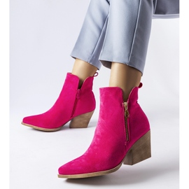 Botas de cowboy rosa decoradas com zíper Trevisani 1