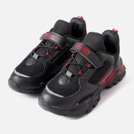 News Tênis Blanchefle com velcro preto e vermelho 1