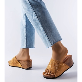 Sandália de cunha bege escuro, Guymon. 2