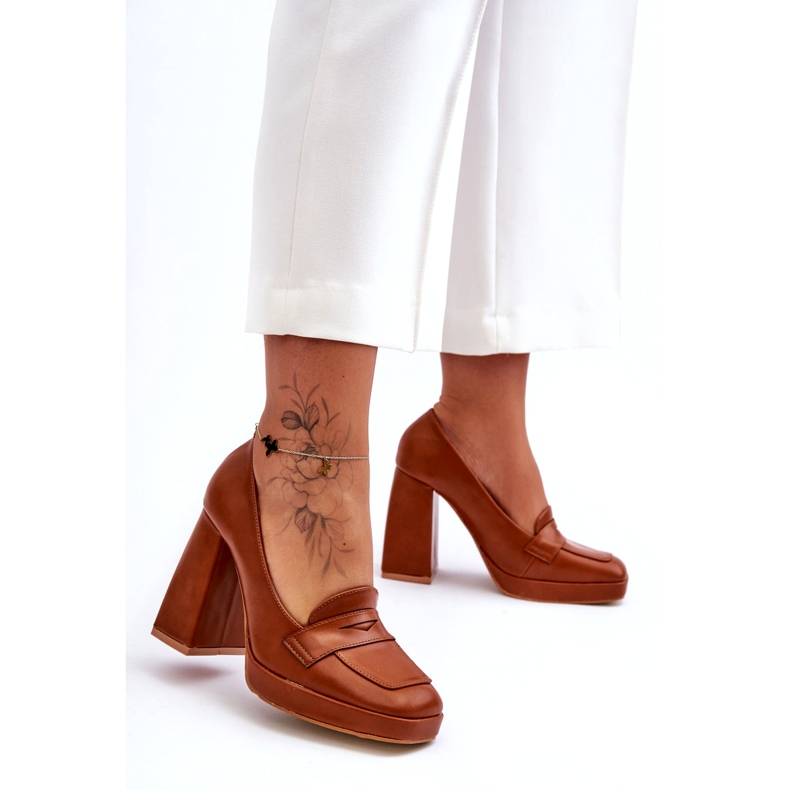 Sweet Shoes Sapatos de salto alto Camel Alisa castanho 4