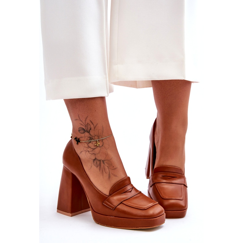Sweet Shoes Sapatos de salto alto Camel Alisa castanho 3