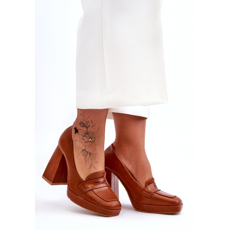 Sweet Shoes Sapatos de salto alto Camel Alisa castanho 2