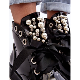 Botins Lacados Decorados Preto Sirdre 1