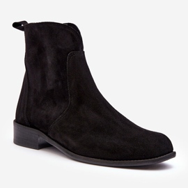 Botas femininas de camurça com zíper pretas Nicole 2829 preto 1