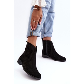 Botas femininas de camurça com zíper pretas Nicole 2829 preto 2