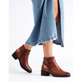 W. Potocki Botins femininos Potocki pretos de salto alto castanho 2 W. Potocki Botins femininos Potocki pretos de salto alto castanho 2