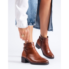 W. Potocki Botins femininos Potocki pretos de salto alto castanho 1 W. Potocki Botins femininos Potocki pretos de salto alto castanho 1