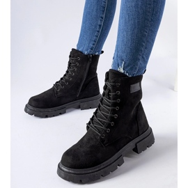 Inna Botas pretas de camurça ecológica Mestervi com isolamento preto 2