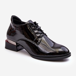 Vinceza Sapatos femininos de couro envernizado, preto Banosa 1