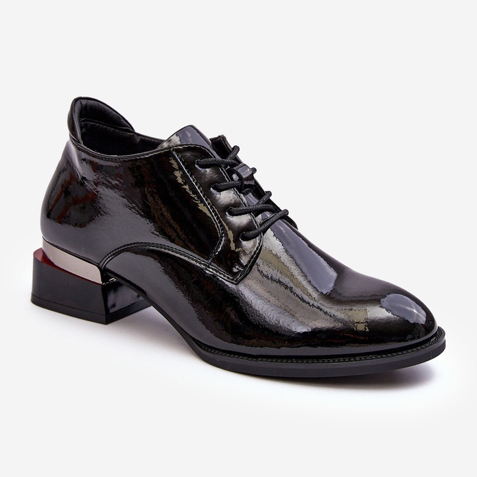 Vinceza Sapatos femininos de couro envernizado, preto Banosa 1