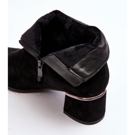 PE1 Botas femininas de camurça de salto alto pretas Mebassa preto 2