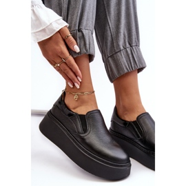 Lemar Manish Lemar Calçados esportivos femininos de couro na plataforma preto 1