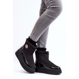 Botas de neve femininas com plataforma deslizante preta Gattea preto 2