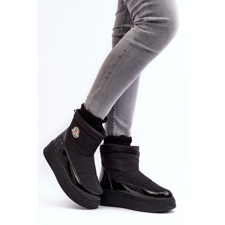 Botas de neve femininas com plataforma deslizante preta Gattea preto 2