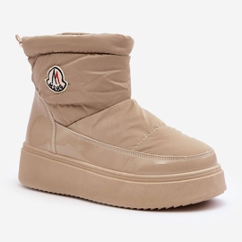 Botas de neve femininas bege Gattea na plataforma 1