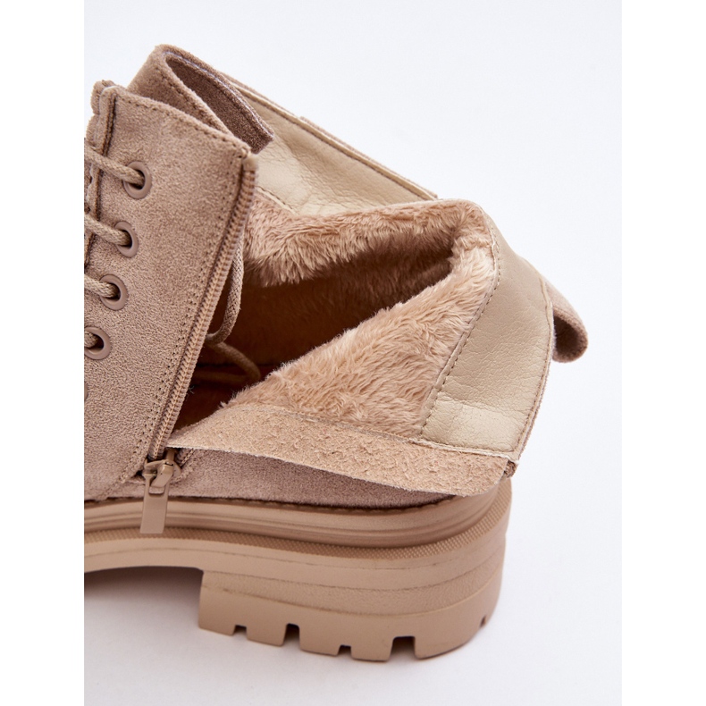 Botas Trapper femininas bege Apolosi com zíper 2 Botas Trapper femininas bege Apolosi com zíper 2