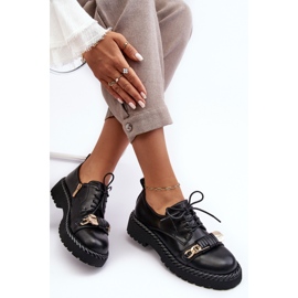 S.Barski Sapatos femininos de couro D&amp;A MR870-80 pretos 1