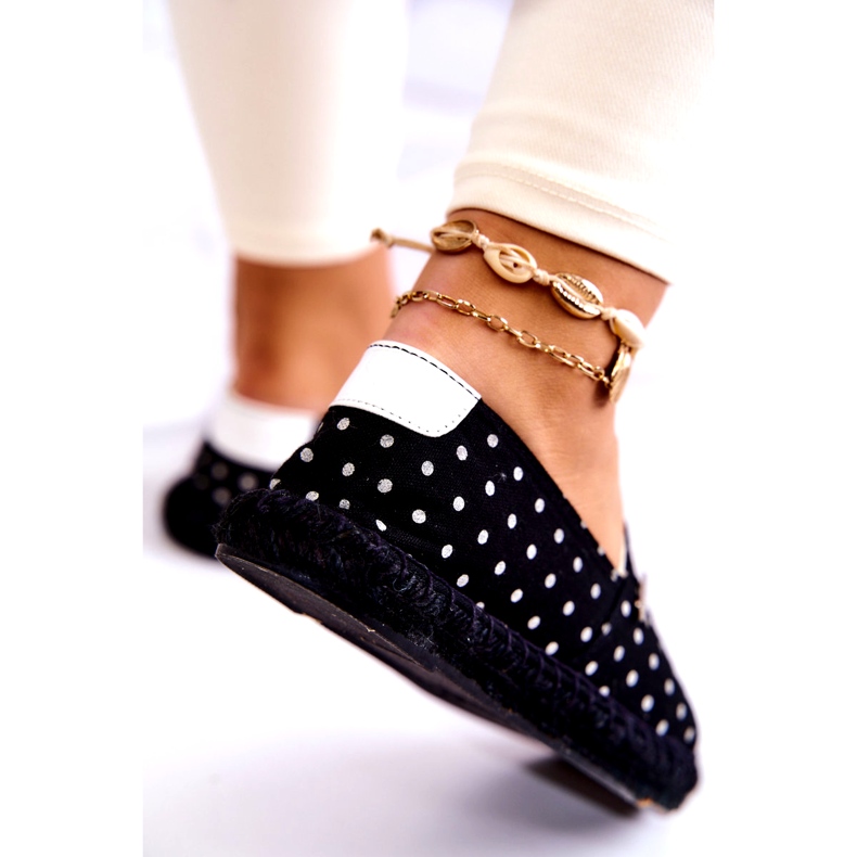 Alpercatas femininas Big Star de bolinhas JJ274867 pretas preto 2