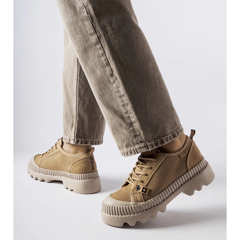 Tênis de couro bege Big Star KK274511 1